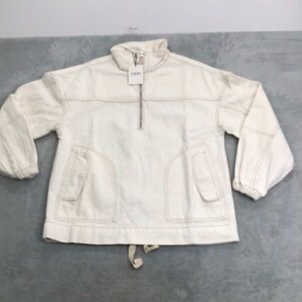LNDN London Denim natural 1/4 zip pullover oversized Jacket